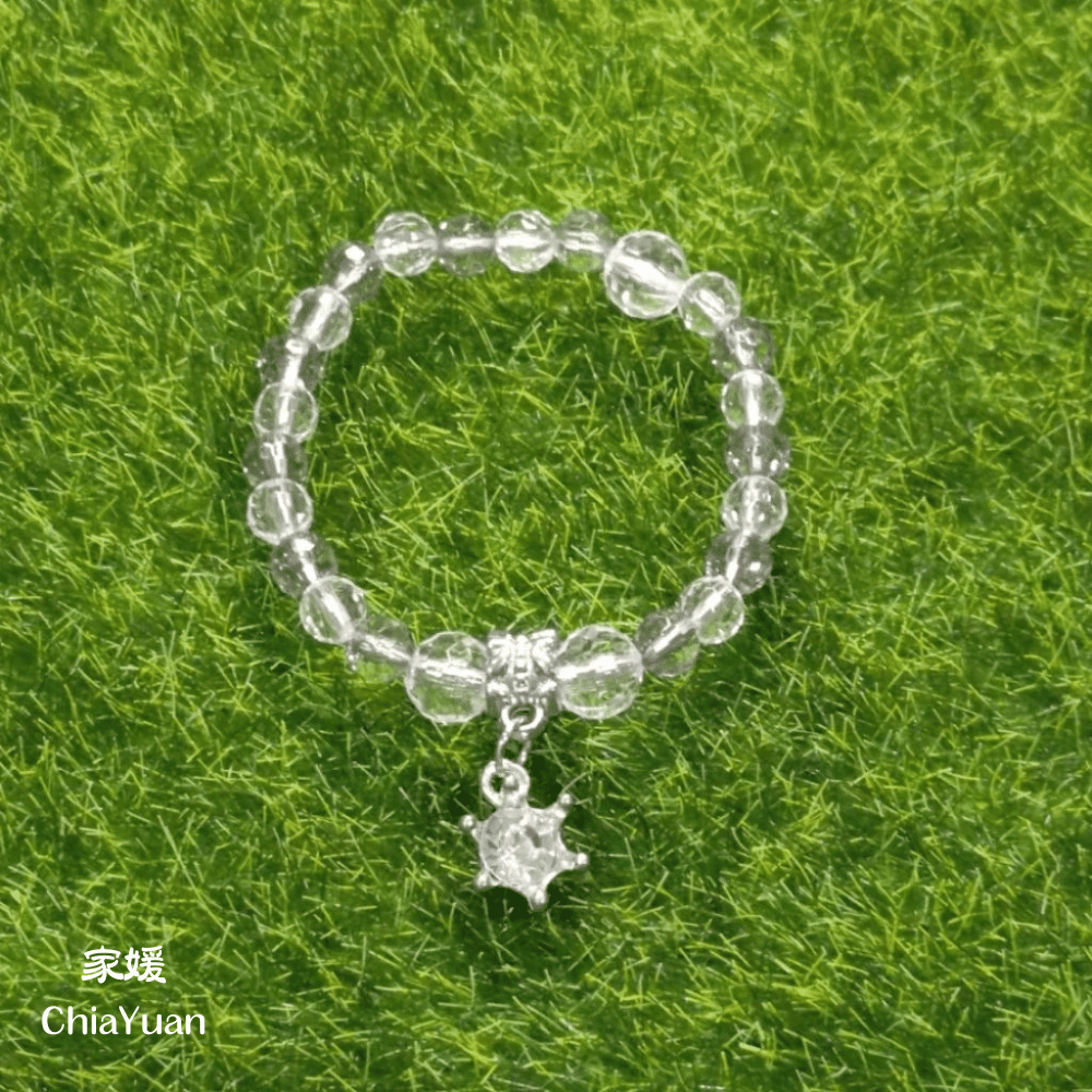 ♥︎ChiaYuan♥︎晨星晶語|約13圍白灰色| 創意串珠手環