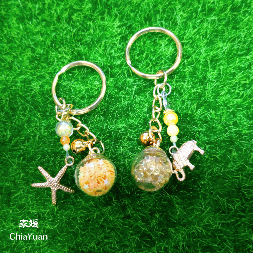 ♥︎ChiaYuan♥︎海星大象圓球串珠鑰匙圈|鑰匙圈