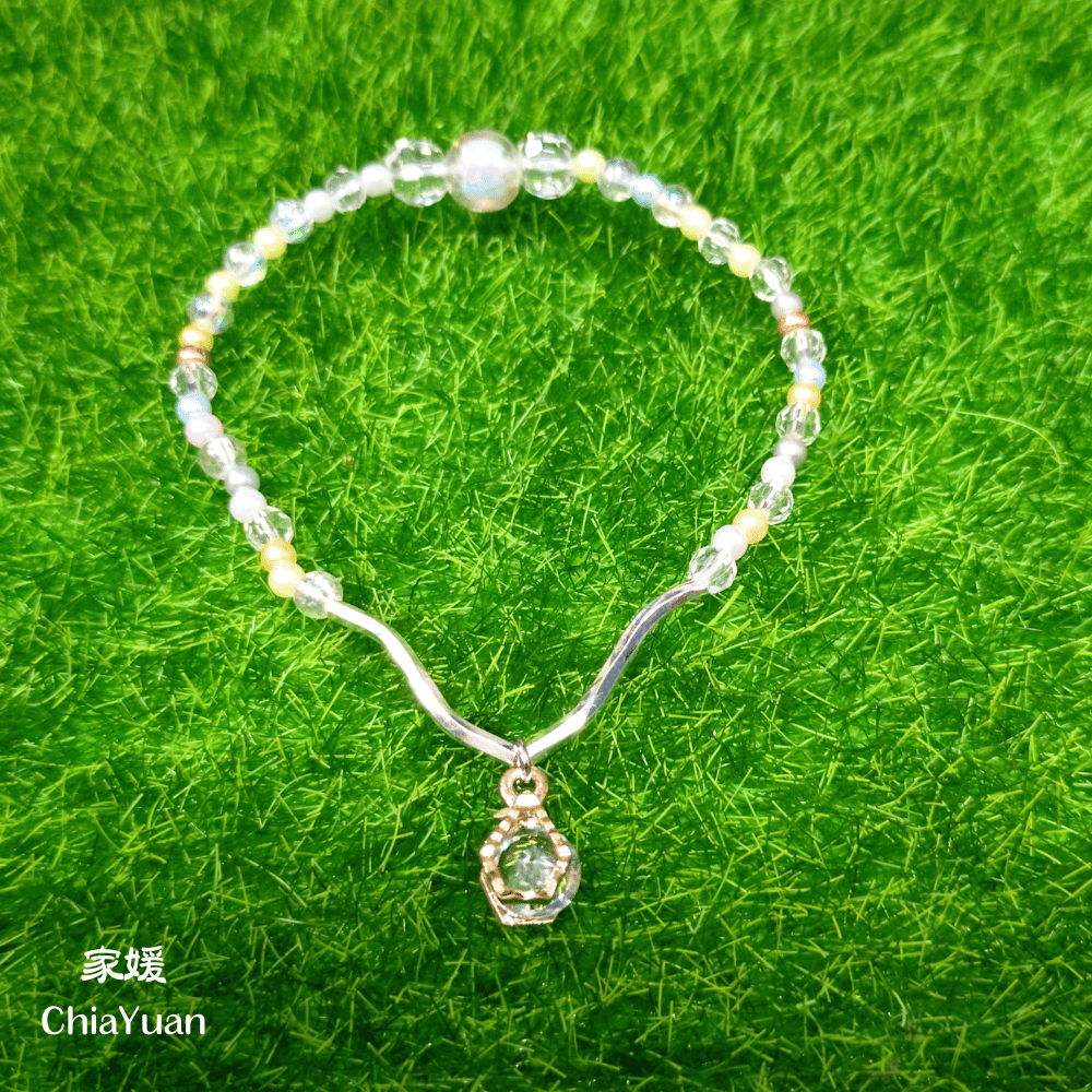 ♥︎ChiaYuan♥︎清透水晶感手環｜彩珠彈力串珠手鍊｜手環