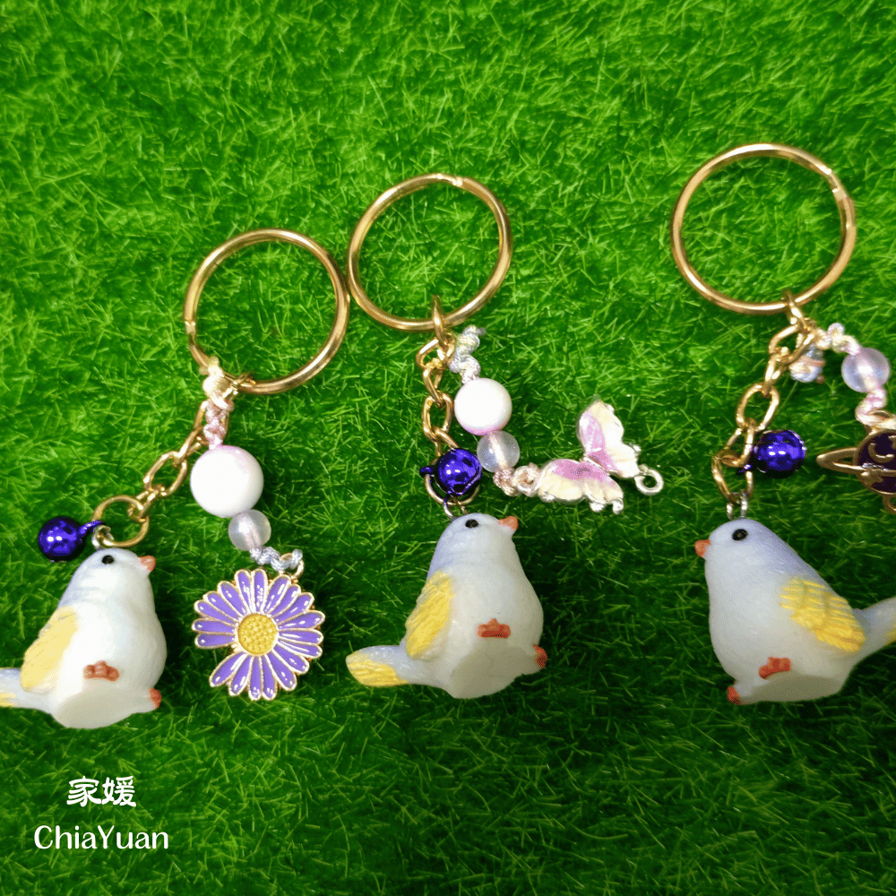 ♥︎ChiaYuan♥︎紫色鳥創意鑰匙圈